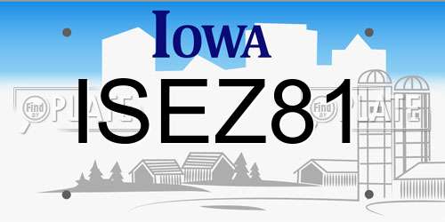 ISEZ81 Iowa License Plate