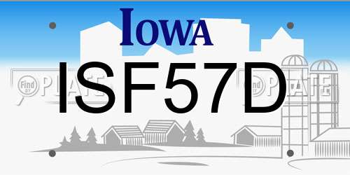 ISF57D Iowa License Plate