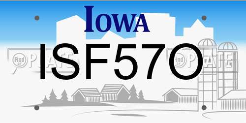ISF57O Iowa License Plate
