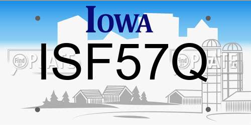 ISF57Q Iowa License Plate