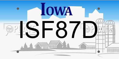 ISF87D Iowa License Plate