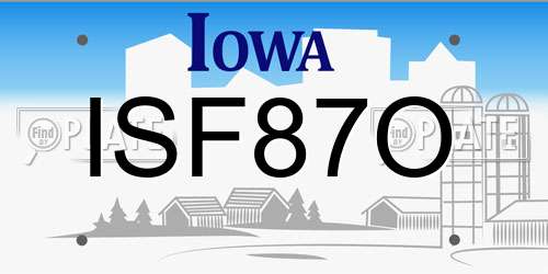 ISF87O Iowa License Plate