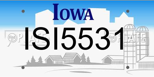 ISI5531 Iowa License Plate
