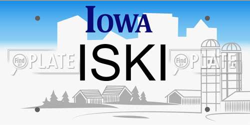 ISKI Iowa License Plate