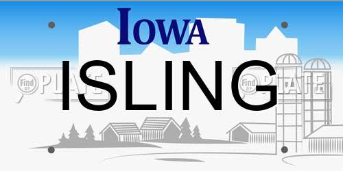 ISLING Iowa License Plate