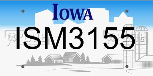 ISM3155 Iowa License Plate