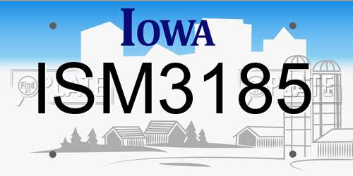 ISM3185 Iowa License Plate