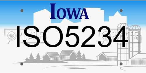 ISO5234 Iowa License Plate