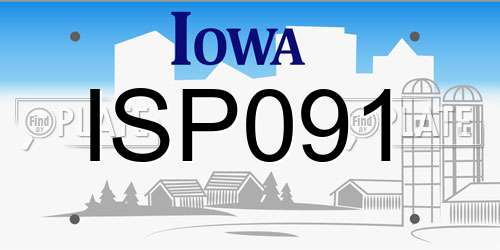 ISP091 Iowa License Plate