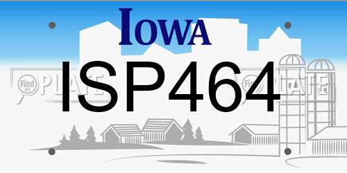 ISP464 Iowa License Plate