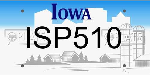ISP510 Iowa License Plate