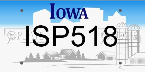 ISP518 Iowa License Plate