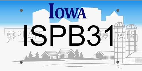 ISPB31 Iowa License Plate