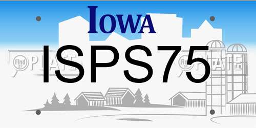 ISPS75 Iowa License Plate