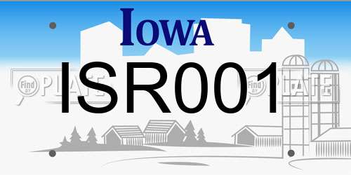 ISR001 Iowa License Plate