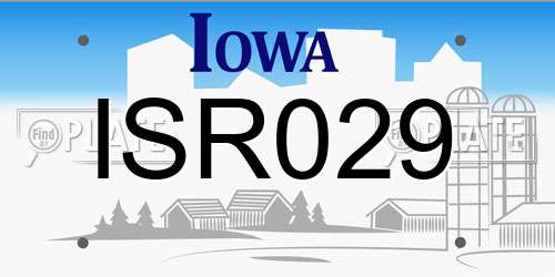 ISR029 Iowa License Plate