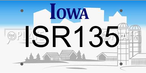 ISR135 Iowa License Plate