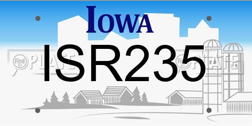 ISR235 Iowa License Plate