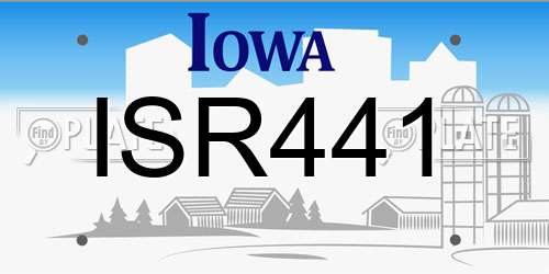 ISR441 Iowa License Plate