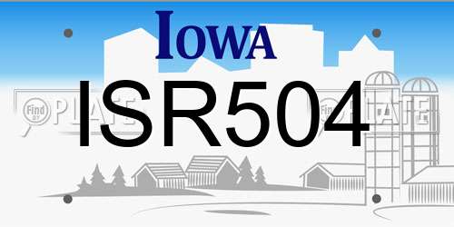 ISR504 Iowa License Plate