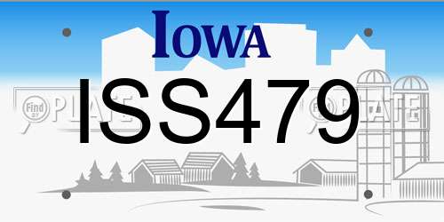 ISS479 Iowa License Plate