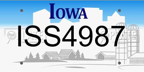 ISS4987 Iowa License Plate