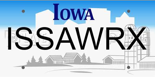 ISSAWRX Iowa License Plate