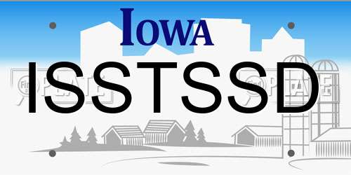 ISSTSSD Iowa License Plate