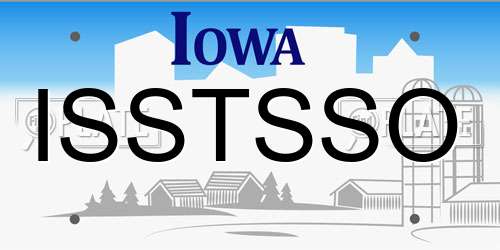 ISSTSSO Iowa License Plate