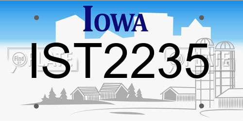 IST2235 Iowa License Plate