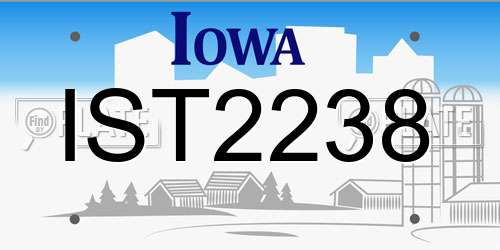 IST2238 Iowa License Plate