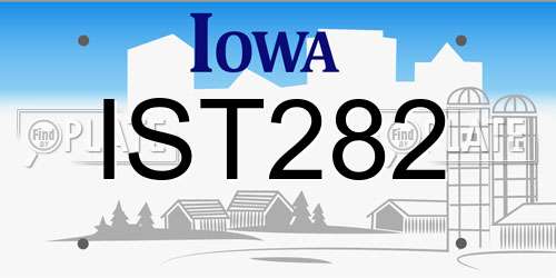 IST282 Iowa License Plate