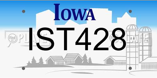 IST428 Iowa License Plate