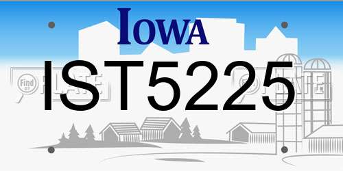 IST5225 Iowa License Plate