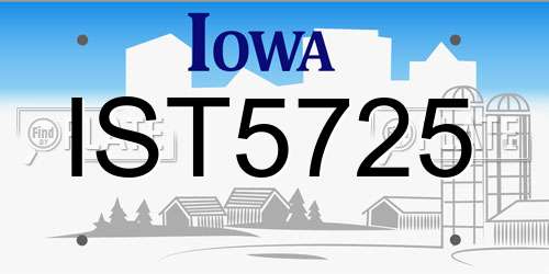 IST5725 Iowa License Plate