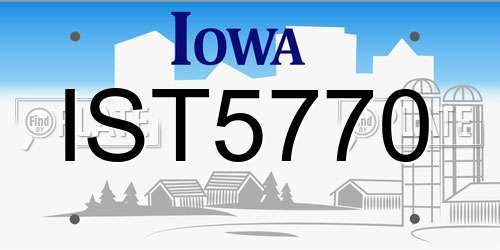 IST5770 Iowa License Plate