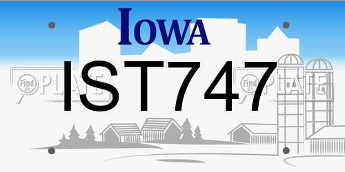 IST747 Iowa License Plate