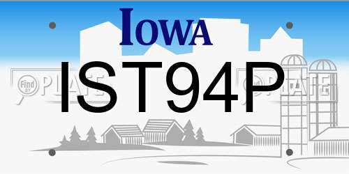 IST94P Iowa License Plate