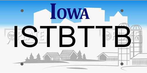 ISTBTTB Iowa License Plate