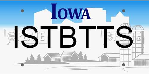 ISTBTTS Iowa License Plate