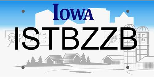 ISTBZZB Iowa License Plate