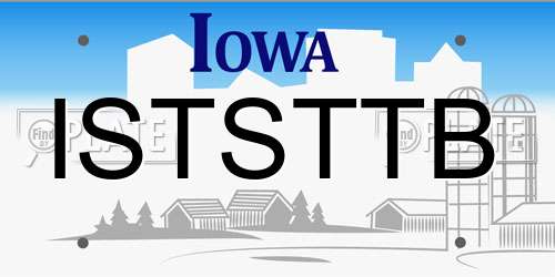 ISTSTTB Iowa License Plate