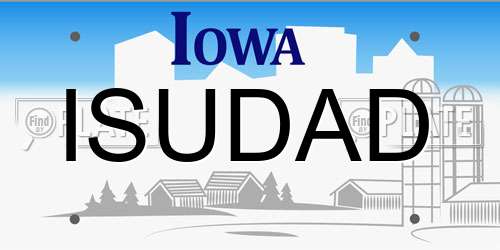 ISUDAD Iowa License Plate