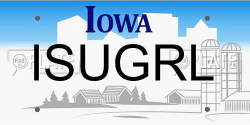 ISUGRL Iowa License Plate