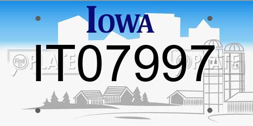 IT07997 Iowa License Plate