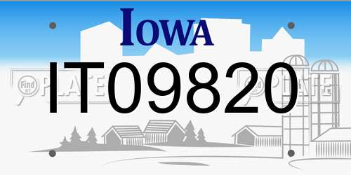 IT09820 Iowa License Plate