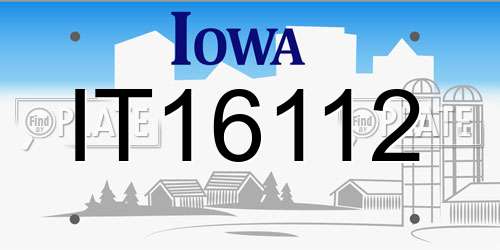 IT16112 Iowa License Plate
