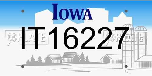 IT16227 Iowa License Plate