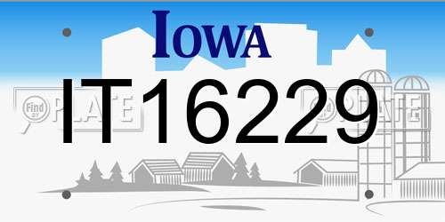 IT16229 Iowa License Plate