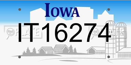 IT16274 Iowa License Plate